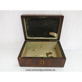 Antique Old wooden box with inlaid decoration