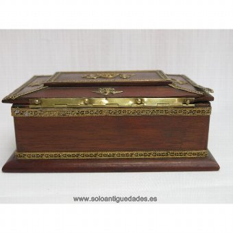 Antique Old jewelry box decorated with sphinxes