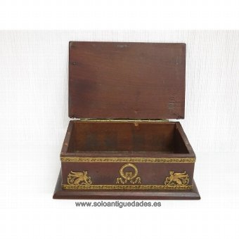 Antique Old jewelry box decorated with sphinxes