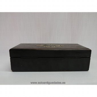 Antique Mahogany collection box, ivory and tortoiseshell