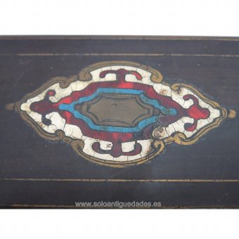 Antique Mahogany collection box, ivory and tortoiseshell