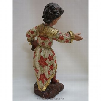 Antique Polychrome wood figure