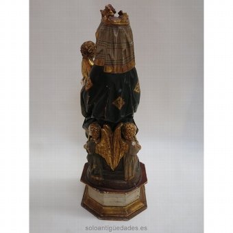 Antique Virgin and Child in wood and ivory