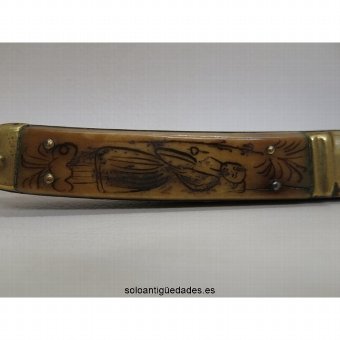 Antique Knife with monk representing