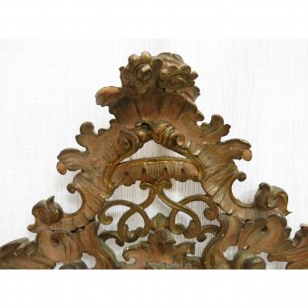 Antique Polychrome wooden baroque mirror