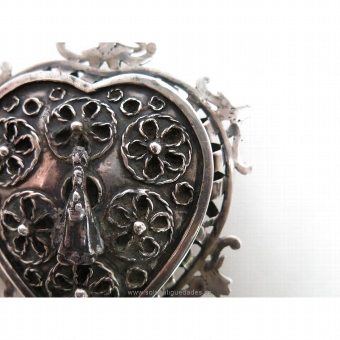 Antique Silver locket heart shaped