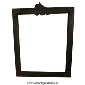 Antique Wooden frame with foliate scrolls crowning