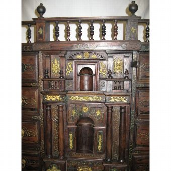 Antique Old bargueño with metal fixtures