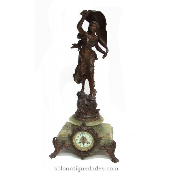 Table clock sculpture entitled Crepuscule