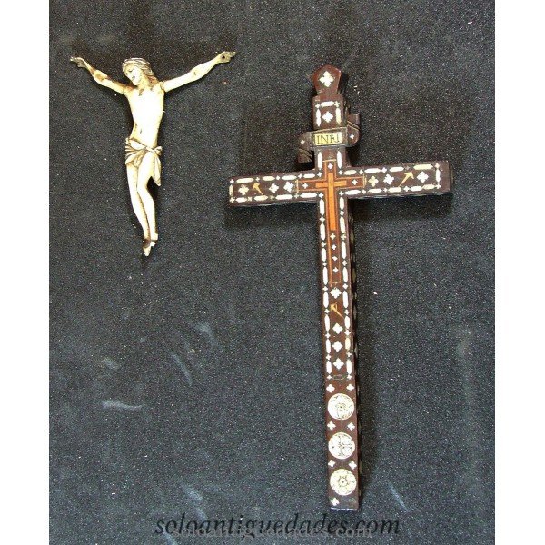 Wooden crucifix with ivory Christ