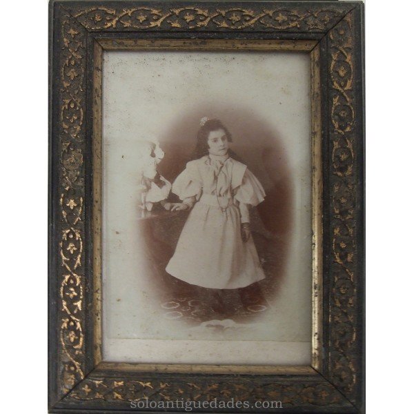 Antique Picture of girl with doll