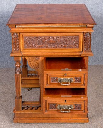 Antique Victorian Patented Writing Cabinet Davenport