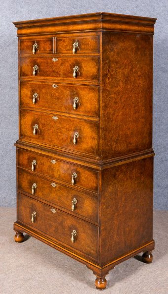 Waring & Gillows Tall Boy Chest on Chest of Drawers