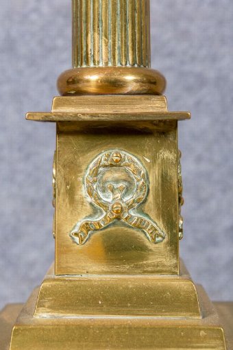 Antique Brass Corinthian Column Standard Lamp