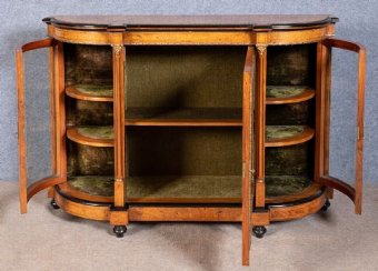 Antique Victorian Walnut Credenza Side Cabinet