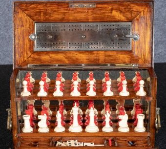 Antique Victorian Games Compendium Box