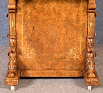 Antique Fine Victorian Burr Walnut Davenport Desk