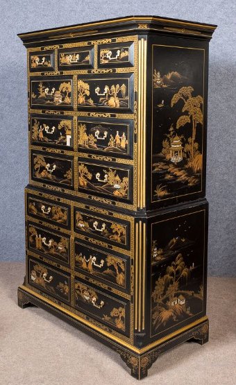 Antique 18th.C. Style Chinoiserie Chest on Chest