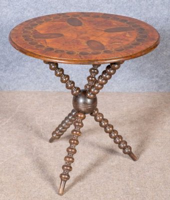 Antique Oyster Veneered Gypsy Table
