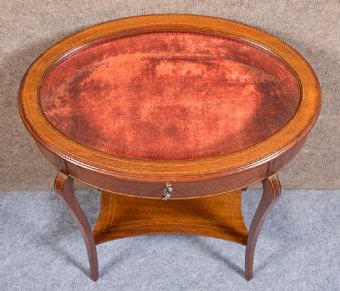 Antique Edwardian Inlaid Bijouterie Display Table