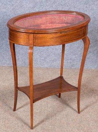 Antique Edwardian Inlaid Bijouterie Display Table