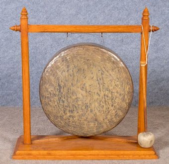 Antique Edwardian Oak  Gong
