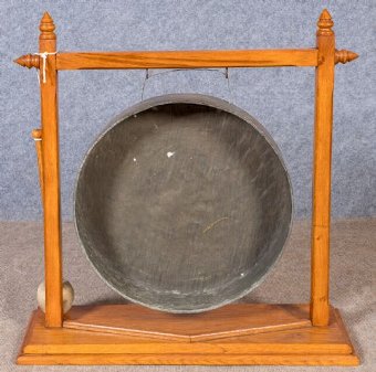 Antique Edwardian Oak  Gong
