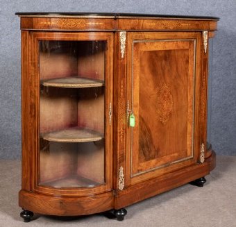 Antique Victorian Walnut Credenza Side Cabinet