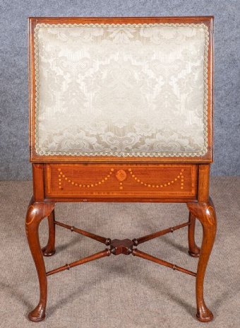 Antique Edwardian Inlaid Dressing Table Stool
