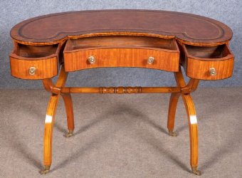 Antique Edwardian Satinwood Writing Table Desk