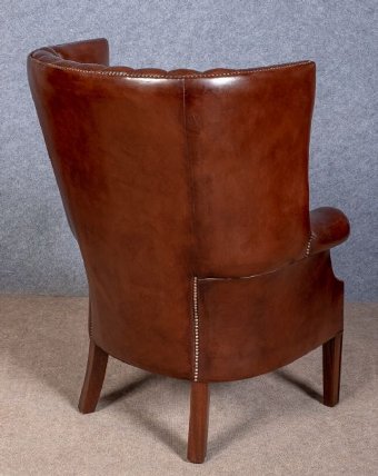 Antique Leather Hall Porters Chair