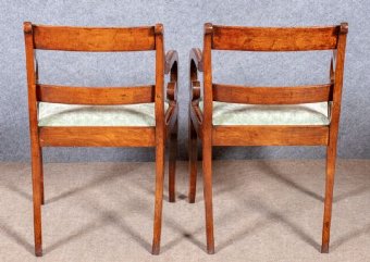 Antique Pair of Dutch Marquetry Elbow Chairs