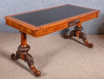 Antique Fine Burr Walnut Writing Table