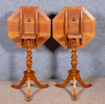 Antique Pair of Victorian Walnut Occasional Tables