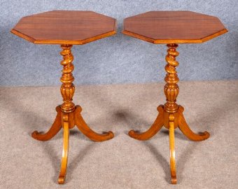 Antique Pair of Victorian Walnut Occasional Tables