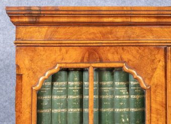 Antique Good Quality Queen Anne Style Walnut Bookcase