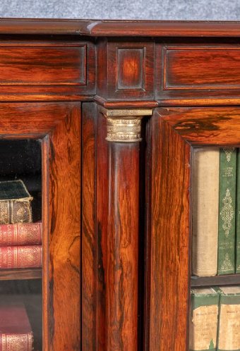 Antique Regency Breakfront Rosewood Bookcase