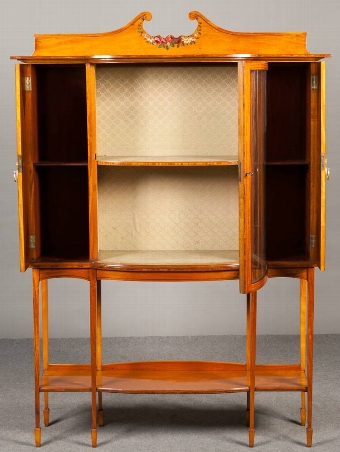 Antique A pair of Satinwood display cabinets