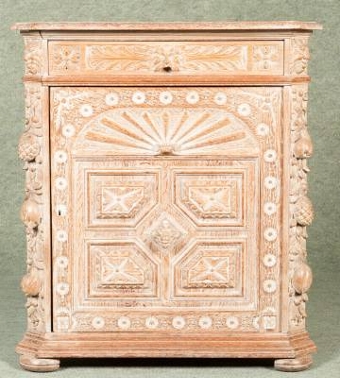 Limed oak corner cabinet