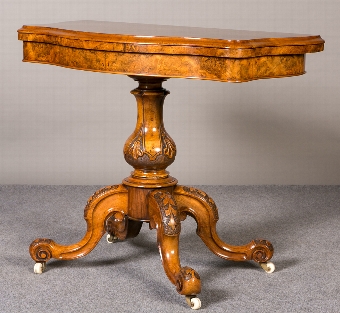 Antique Victorian Walnut Card / Side Table
