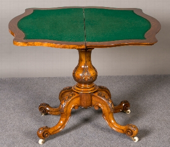 Antique Victorian Walnut Card / Side Table