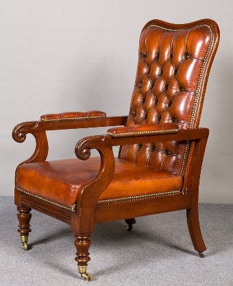 Antique Leather Reclining Armchair