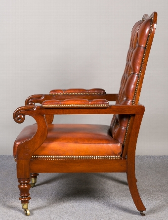 Antique Antique Leather Reclining Armchair