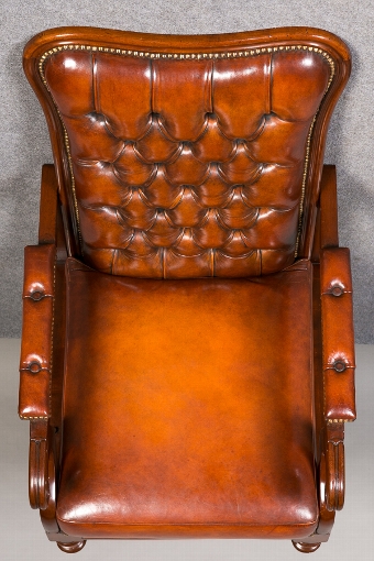 Antique Antique Leather Reclining Armchair