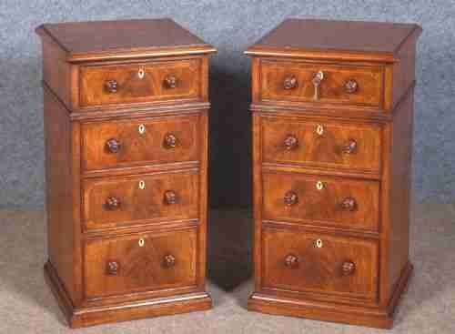 Antique Pair of Maples Bedside Chests 