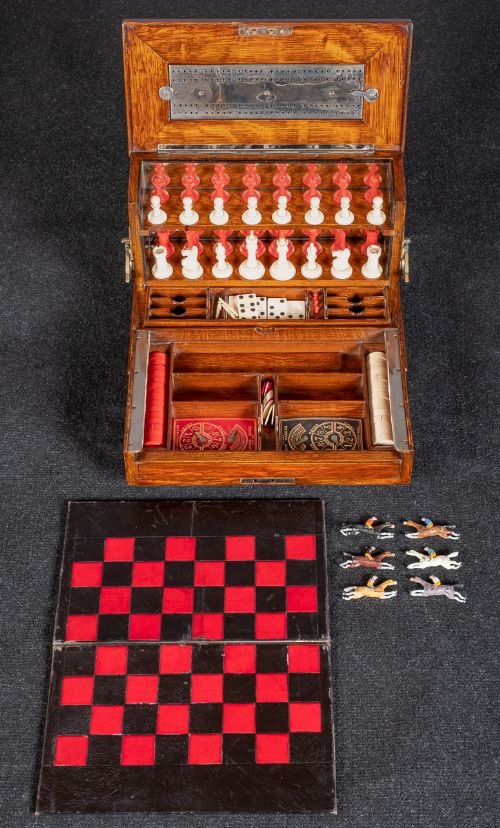 Antique Victorian Games Compendium Box