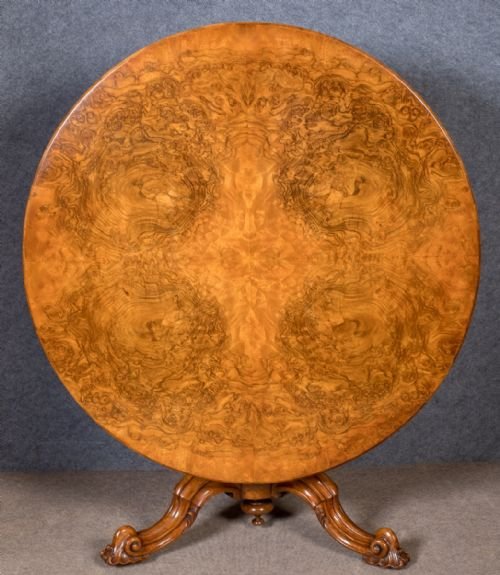 Victorian Burr Walnut Dining Centre Table