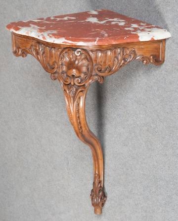 Antique French walnut corner table