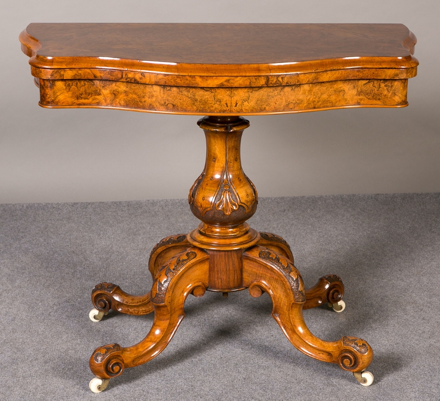 Victorian Walnut Card / Side Table