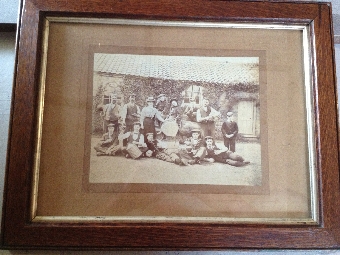 Antique Old photograph of Norfolk farm workers from the Holkam estate